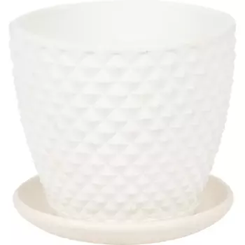 Горшок бетонный Грань 11.5 h10 см v0.7 л белый бутон №1