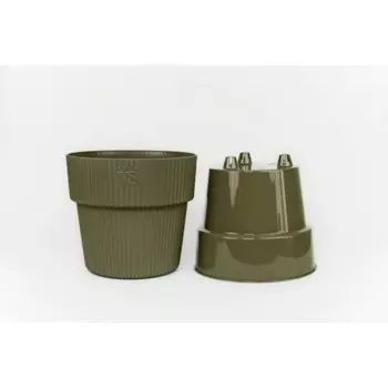Горшок цветочный Amо Алемар 21x21x19 см v4.8 л пластик оливковый