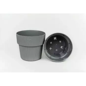 Горшок цветочный Amо Алемар 21x21x19 см v4.8 л пластик серый