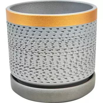 Горшок цветочный Брюссель №2 14.6 h12.8 см v1.48 л керамика серый