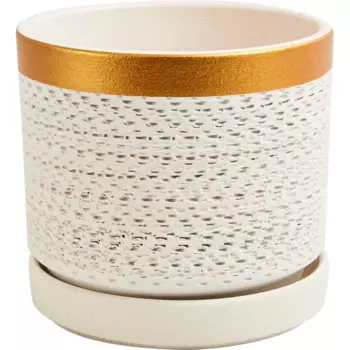 Горшок цветочный Брюссель №2 14.6 h12.8 см v1.48 л керамика белый