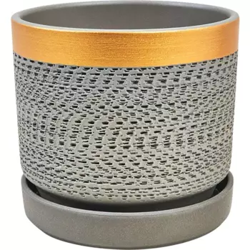 Горшок цветочный Брюссель №3 17.5 h15.3 см v2.58 л керамика серый