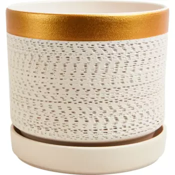 Горшок цветочный Брюссель №3 17.5 h15.3 см v2.58 л керамика белый