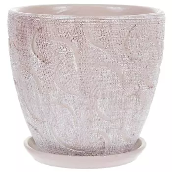 Горшок цветочный «Букле» коричневый 0.8 л 120 мм, керамика, с поддоном