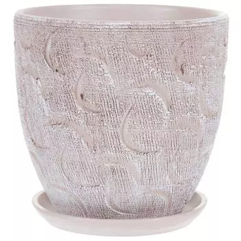 Горшок цветочный «Букле» коричневый 1.5 л 150 мм, керамика, с поддоном