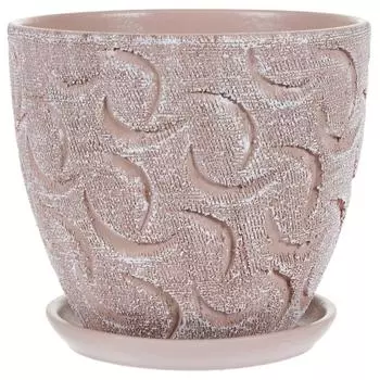 Горшок цветочный «Букле» коричневый 2.6 л 180 мм, керамика, с поддоном