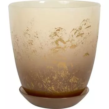 Горшок цветочный для орхидей Nina Glass Современный ø14.5 v1 л стекло бежевый/золотой