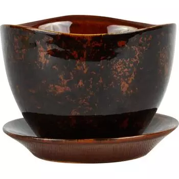 Горшок цветочный Флокс ø9 v0.35 л керамика коричневый