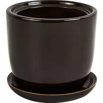Горшок цветочный Идеал №3 17 h13 см v0.7 л керамика черный