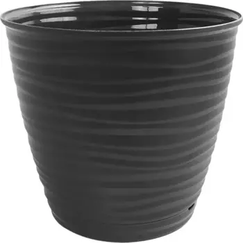Горшок цветочный Idi Land Saffron 14.6 h13.5 см v1.5 л пластик черный