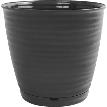 Горшок цветочный Idi Land Saffron 17.6 h16.2 см v2.6 л пластик черный