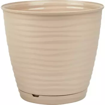 Горшок цветочный Idi Land Saffron 22.4 h20.5 см v5.4 л пластик бежевый