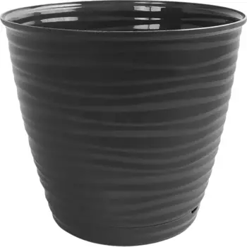 Горшок цветочный Idi Land Saffron 22.4 h20.5 см v5.4 л пластик черный