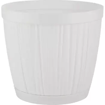 Горшок цветочный Ingreen Barcelona 15.5 h14 см v1.8 л пластик белый