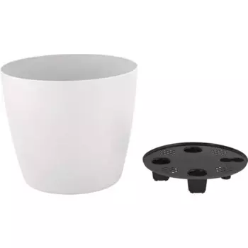 Горшок цветочный Ingreen Vienna 21 h18.4 см v5 л полипропилен белый жасмин