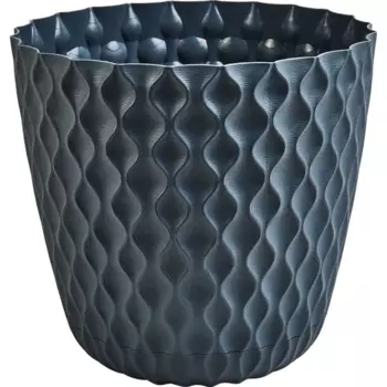 Горшок цветочный Ingreen Wave 20.5 h19.5 см v4.7 л полипропилен серый