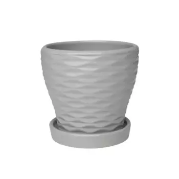 Горшок цветочный Эллипс 11 h10.5 керамика серый