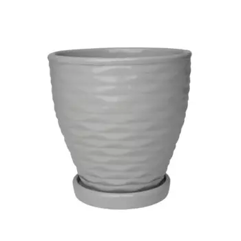 Горшок цветочный Эллипс 14.5 h14.5 керамика серый