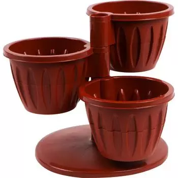 Горшок цветочный Каскад ø29 h23 см v0.7 л пластик терракотовый