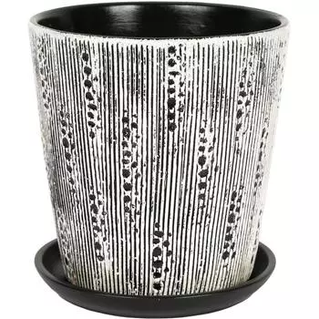 Горшок цветочный Клокс ø18 h19 см v2.6 л керамика белый/чёрный