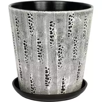 Горшок цветочный Клокс ø22 h23 см v4.8 л керамика белый/чёрный