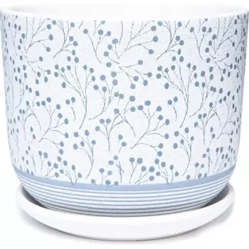 Горшок цветочный Лён 19 h16.1 см v2.9 л керамика белый/серый