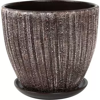 Горшок цветочный Меланж ø18 h16.5 см v2.6 л керамика коричневый/бежевый