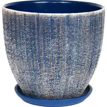 Горшок цветочный Меланж ø22 h20 см v4.8 л керамика синий/бежевый
