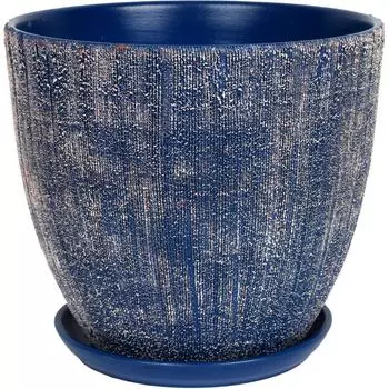 Горшок цветочный Меланж ø26 h24 см v8.5 л керамика синий/бежевый