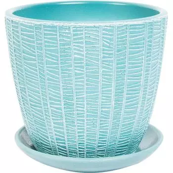 Горшок цветочный Метро ø15 v1.3 л бетон бирюзовый