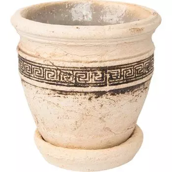 Горшок цветочный Nina Glass Аттика ø14 h13 см v0.8 л шамотная глина бежевый