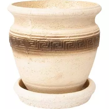 Горшок цветочный Nina Glass Аттика ø17 h16 см v1.8 л шамотная глина бежевый