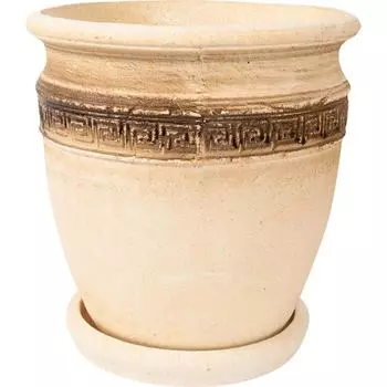 Горшок цветочный Nina Glass Аттика ø27 h27 см v8 л шамотная глина бежевый