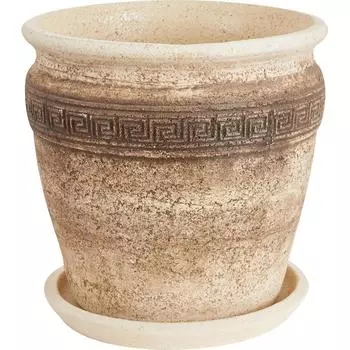 Горшок цветочный Nina Glass Аттика ø34 h33 см v18 л шамотная глина бежевый