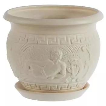 Горшок цветочный Олимпия 21.5 h17 см v3.8 л керамика белый