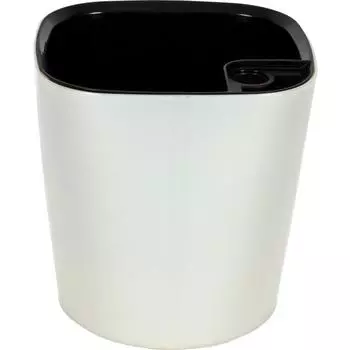 Горшок цветочный с автополивом Квадрат 16x16x16 см v3 л пластик белый