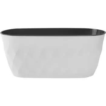 Горшок для цветов Idi Land Laurel 35.4x15.2x15 см v5 л пластик белый