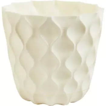 Горшок для цветов Ingreen Wave 11.5 см v0.65 л пластик цвет белый жасмин