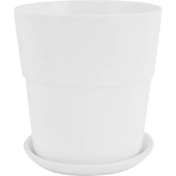 Горшок Уайт ø26 h27 см v10 л с поддоном керамика белый