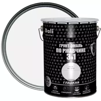 Грунт-эмаль 3 в 1 Dali Special гладкая цвет белый 5 кг