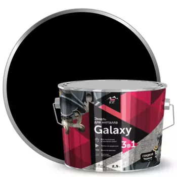 Грунт-эмаль 3 в 1 по металлу и ржавчине Parade Galaxy гладкая цвет черный 2.5 л