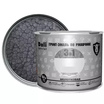 Грунт-эмаль по ржавчине 3 в 1 Dali Special молотковая цвет серебристый 0.4 кг