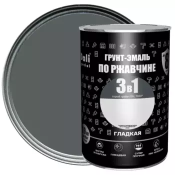 Грунт-эмаль по ржавчине 3 в 1 Dali Special гладкая цвет графит 0.9 кг