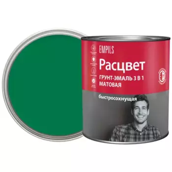 Грунт-эмаль по ржавчине 3 в 1 Расцвет быстросохнущая цвет зеленый 2.7 кг