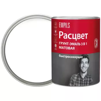 Грунт-эмаль по ржавчине 3 в 1 Расцвет быстросохнущая цвет белый 0.9 кг