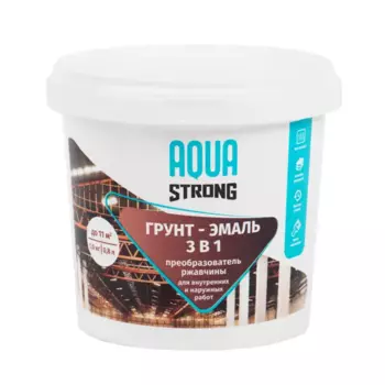 Грунт-эмаль по ржавчине 3 в 1 Aquastrong цвет серый 1 кг