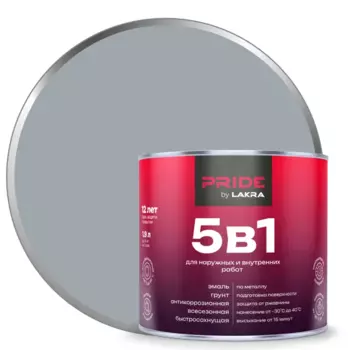 Грунт-эмаль по ржавчине 5 в 1 Лакра цвет серое окно 1.9 л