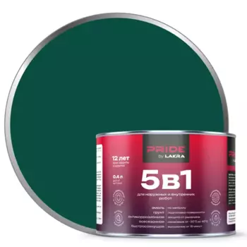 Грунт-эмаль по ржавчине 5 в 1 Лакра цвет зеленый мох 0.4 л