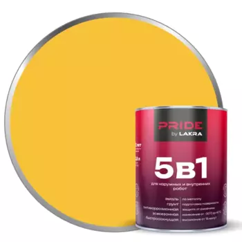 Грунт-эмаль по ржавчине 5 в 1 Лакра цвет желтый 0.8 л
