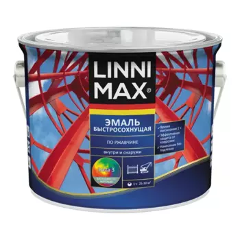 Грунт-эмаль по ржавчине Linnimax Быстросохнущая шелковисто-матовая цвет прозрачный база 3 2.35 л